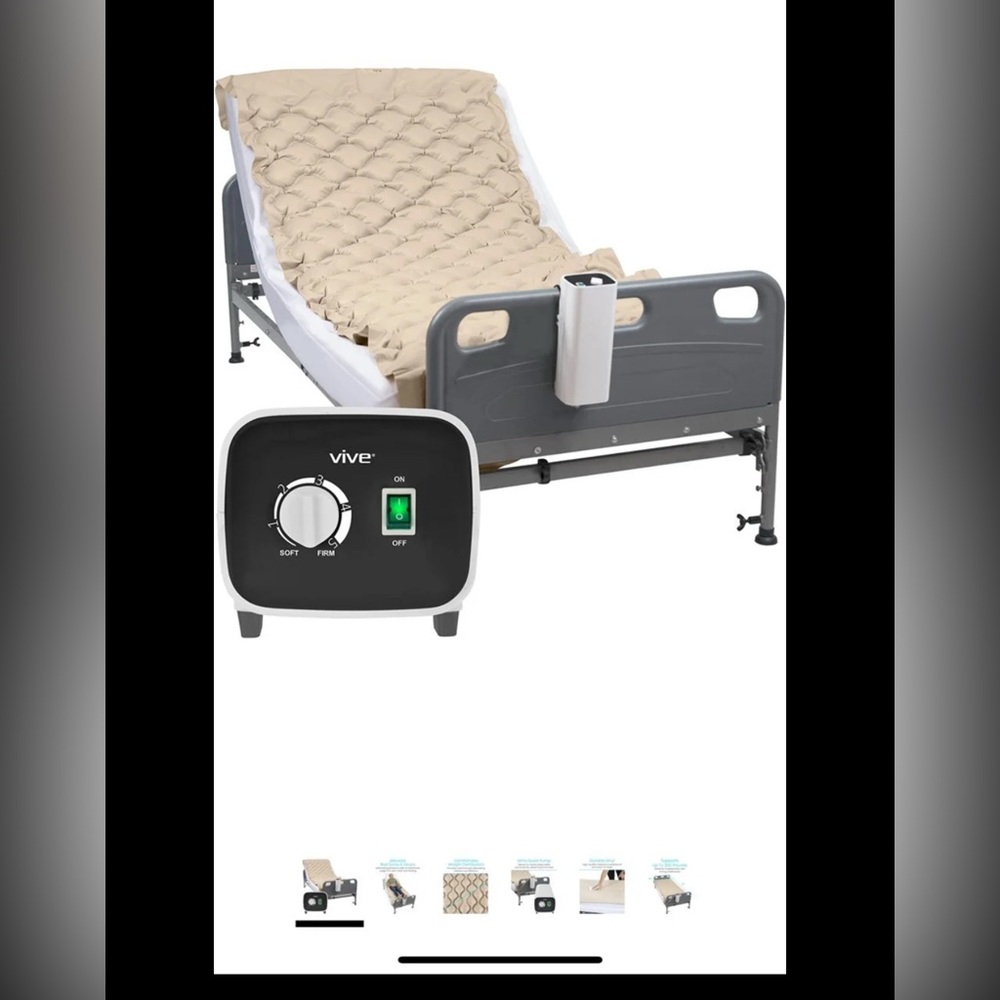 Vive Alternating Pressure Pad, Includes Mattress Pad and Electric Pump System